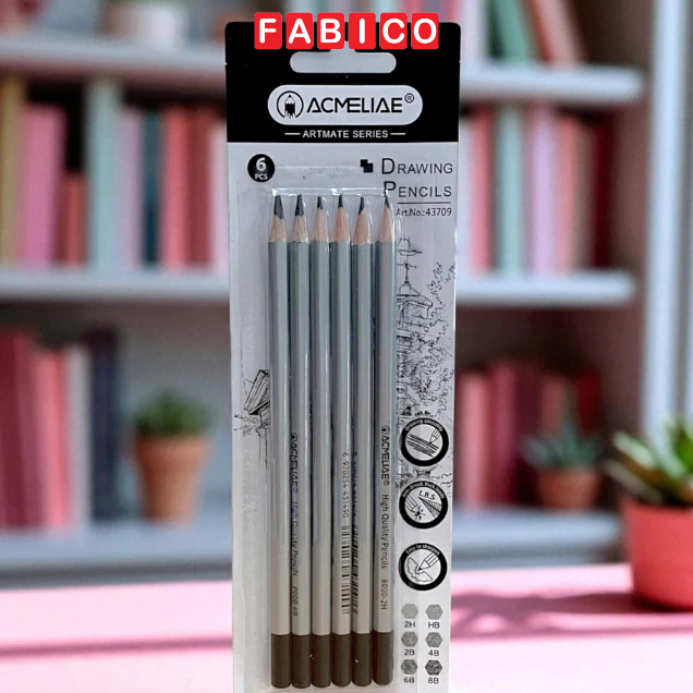 AMELIAE 2H, HB, 2B, 4B, 6B, 8B Premium Sketching Pencil Blister สําหรับ Professional Fine Arts Stand