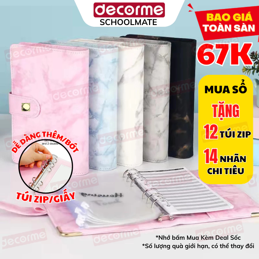 สมุดบันทึกเงินฝากเงินหนัง PU สําหรับเงินพร้อมถุงซิปแบ่ง Decorme หนังสือการจัดการการจัดหาส่วนบุคคล อัลบั้มออมทรัพย์