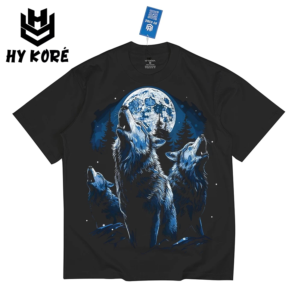 HY KORÉ เสื้อยืดทรงหลวมสําหรับผู้ชายและผู้หญิงแบรนด์ท้องถิ่น 2893 วัสดุผ้าฝ้าย 100% Unisex Oversize