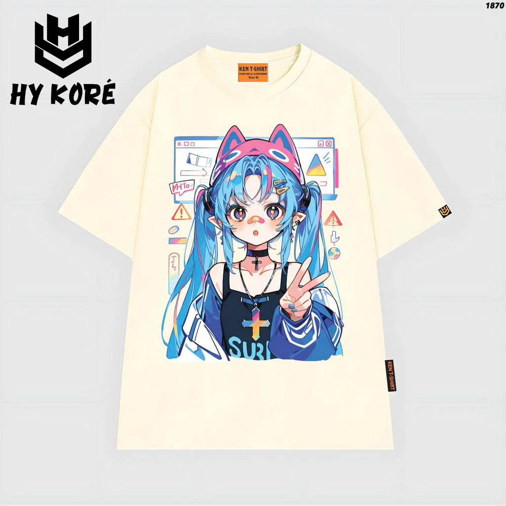 CUTE HY KORÉ MIKU ANIME 1870 Loose Format T-SHIRT, SUPER PERSONALIZED QUALITY