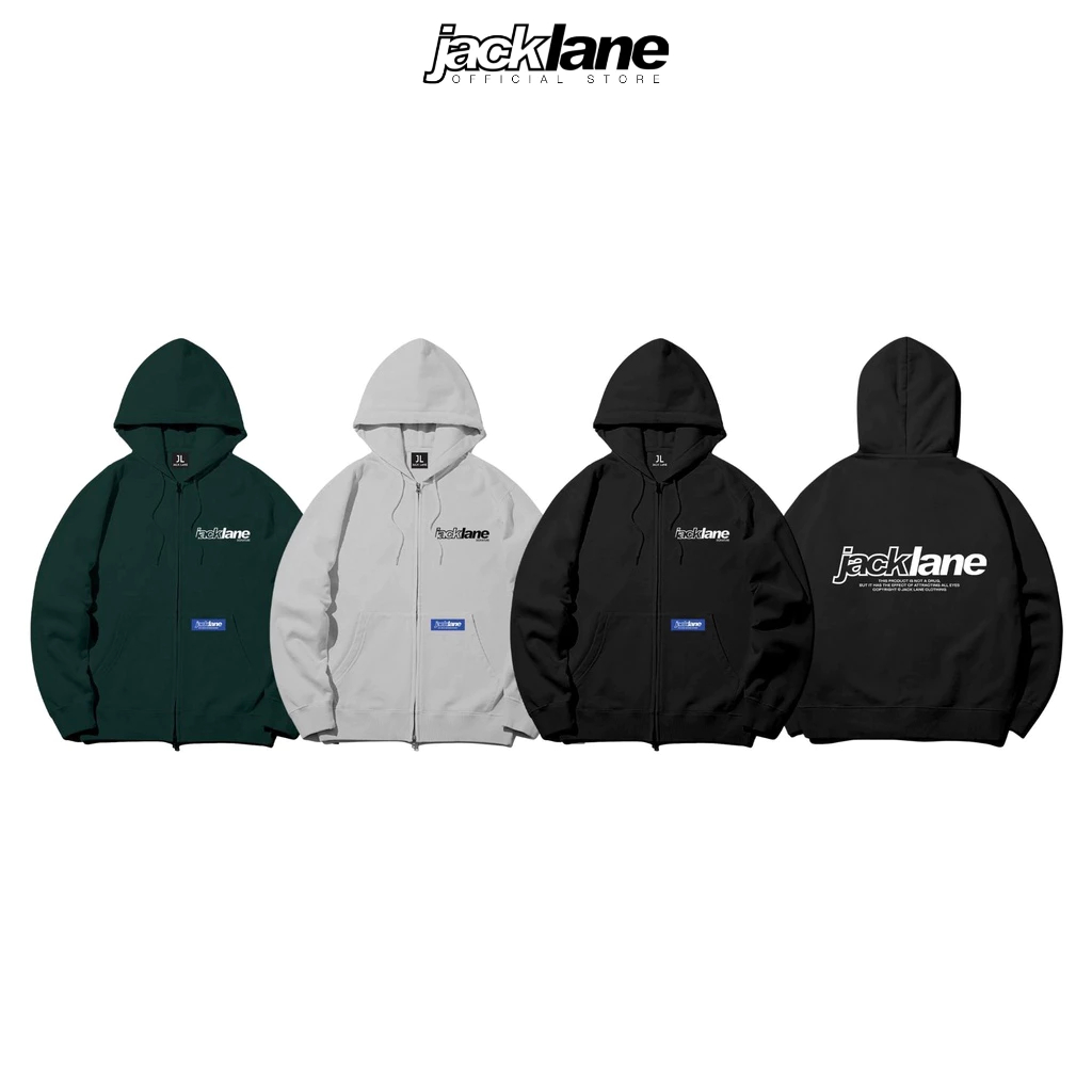 Jack Lane Signature เสื้อฮู้ดโอเวอร์ไซส์ เสื้อแจ็คเก็ตซิปมีฮู้ด Jack Lane ยี่ห้อท้องถิ่น Jack Lane