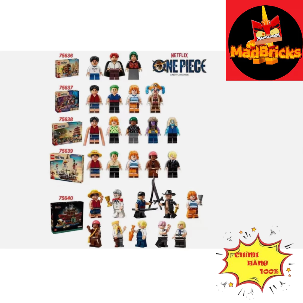 LEGO ONE PIECE SYNTHESIS OF CHARACTERS ONE PIECE SET 75640 - 75639 - 75638 - 75637 - 75636
