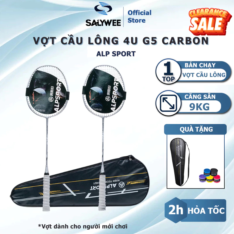 Original 4UG5 ALP-SPORT ไม้แบดมินตัน 100% Carbon Force Pre-Stretted String 9.5กก.
