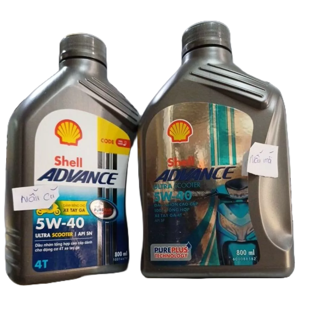น้ํามัน Shell Advance ultra 5W40 สําหรับสกู๊ตเตอร์, น้ํามันสกู๊ตเตอร์ Shell ultra 5W40 800ml และขวด 
