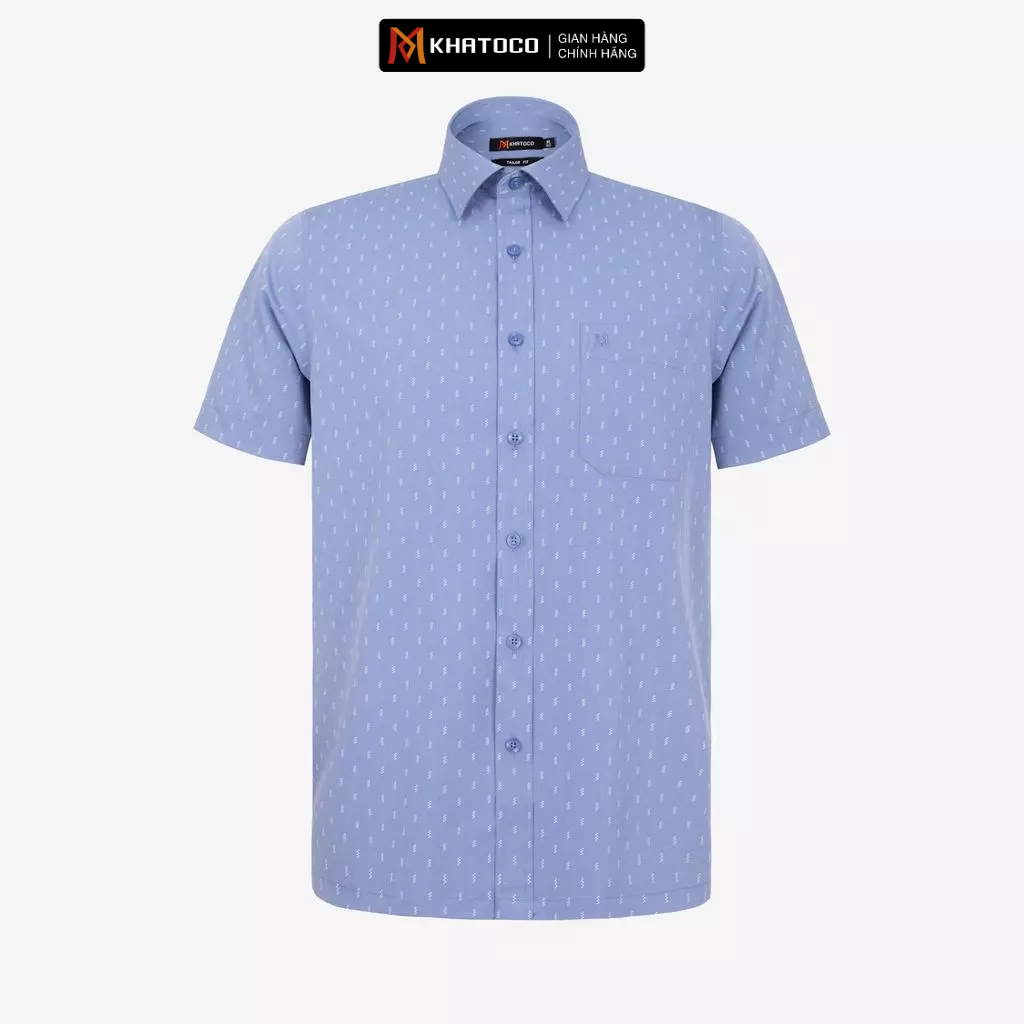 KHATOCO Tailor Fit เสื้อเชิ้ตแขนสั้นผู้ชาย รหัส A1MN498T2-CNIN 888-271-N