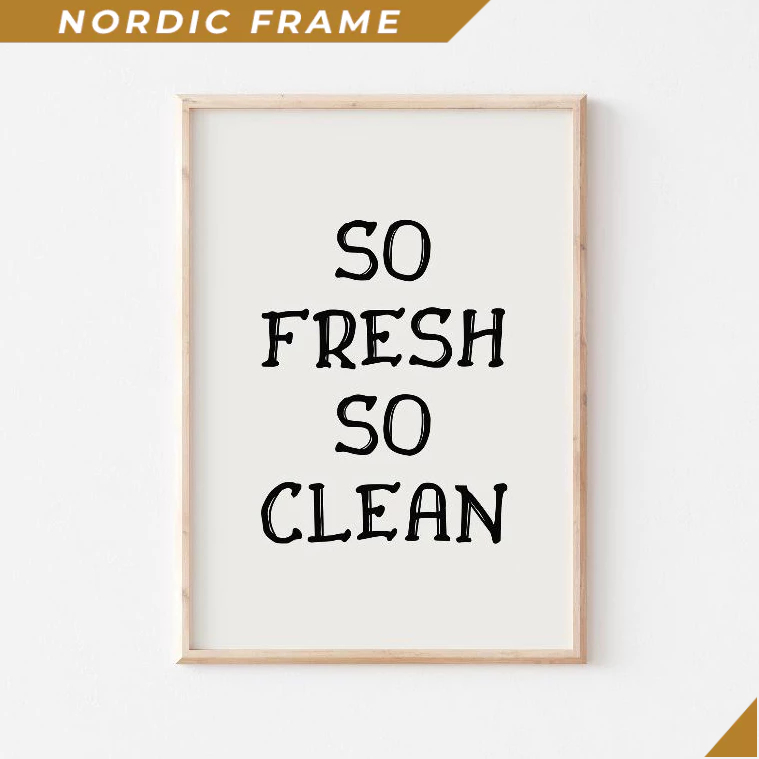 ภาพวาดติดผนัง พิมพ์ห้องน้ําวินเทจ โปสเตอร์ห้องน้ํา ศิลปะอาบน้ํามินิมอล พิมพ์ห้องน้ําตลก So Fresh So 