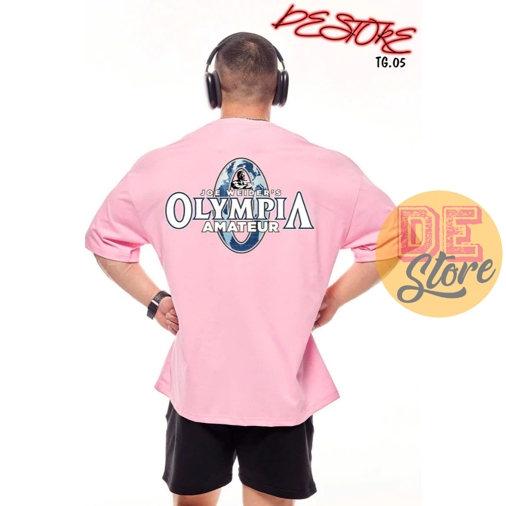 OLYMPIA BODYBUILDING เสื้อยืด oversize ลายหลวม ผ้าคอตตอน 100%