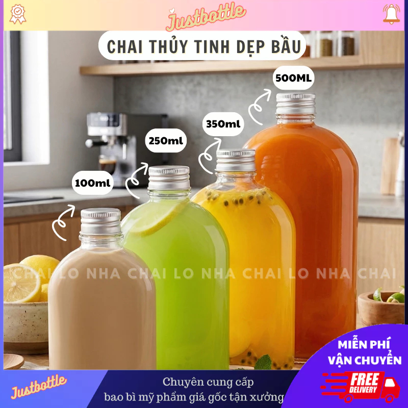 ขวดแก้วสําหรับกาแฟ 500Ml 300Ml 250Ml 200Ml 100Ml 350Ml Square ขวดแก้วไหล่แบนพร้อมหมวกอลูมิเนียมที่สว