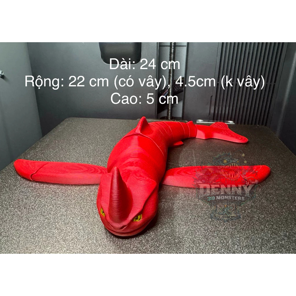 ของเล่นสัตว์ประหลาดสัตว์ร้ายทะเลกระทิงแดงพิมพ์ลาย 3 มิติพร้อมข้อต่อเคลื่อนไหว