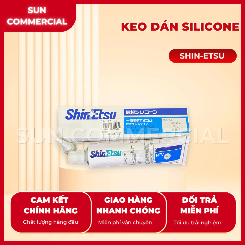 กาว Shinetsu KE-45W, 100g/หลอด, สีขาว, ซิลิโคนเฉพาะสําหรับเติม, กันซึม, การยึดเกาะ