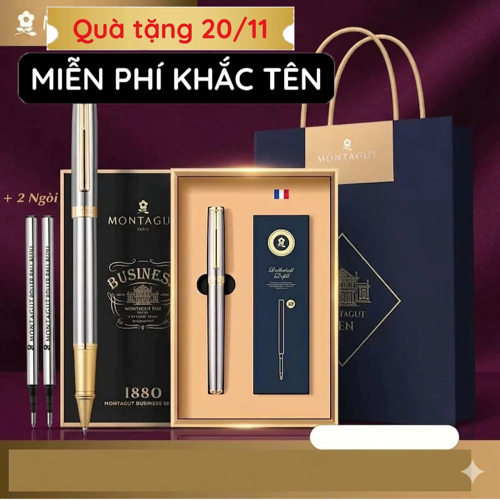 ปากกาลายเซ็น Montagut คุณภาพสูง ฟรีปากกาป้าย NAME ENGRAVED ON REQUEST LOGO ENGRAVING - FULL BOX