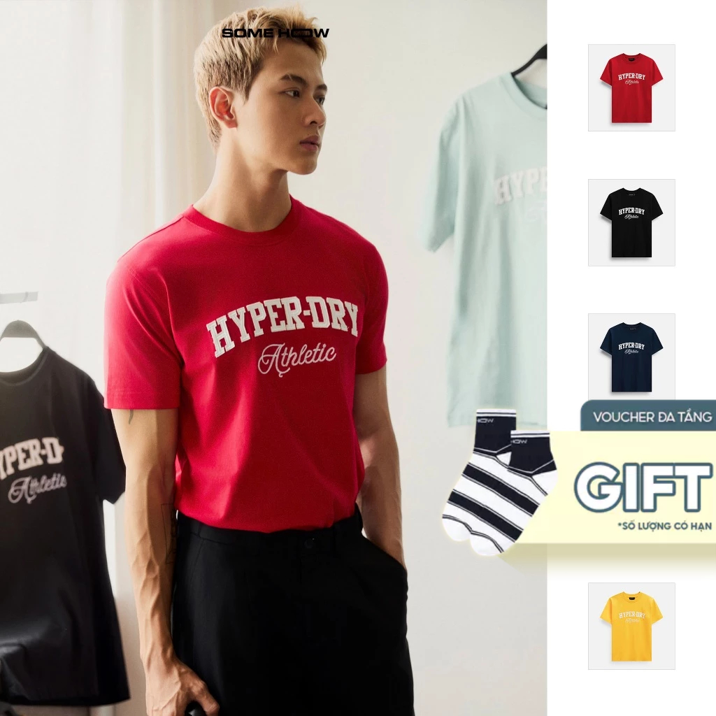 เสื้อยืด Hyper Dry Athletic Palettes สําหรับผู้ชาย ผ้าคอตตอนใส่สบาย AT0276 SOME HOW STORE