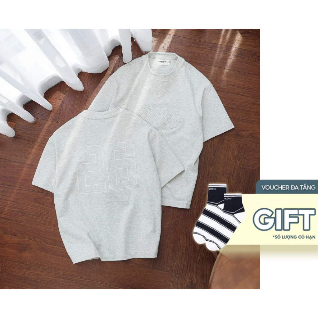 [N] เสื้อยืด Boxy Athletic Melang 360GSM ผ้าฝ้ายทนทาน Cool Form, AT0356 SOME HOW STORE