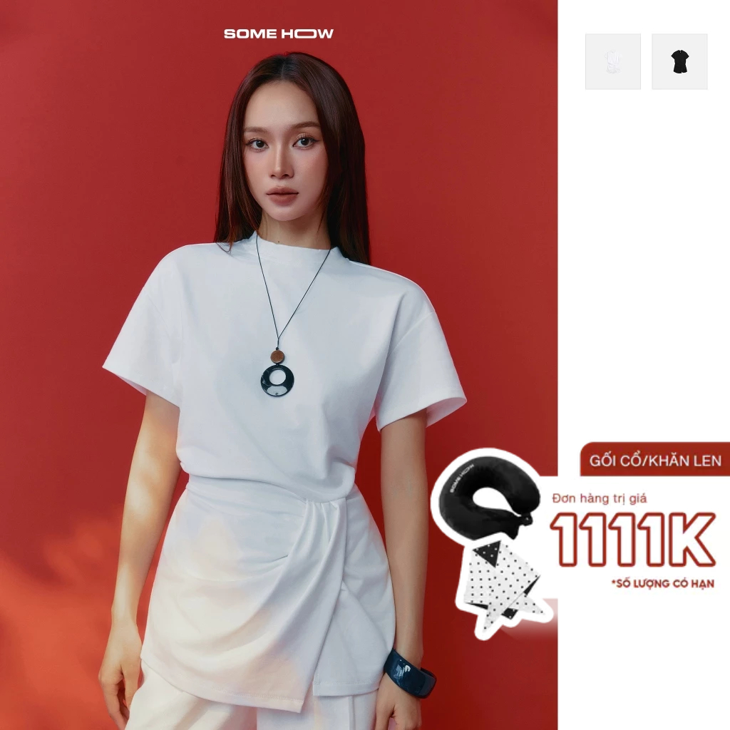 [New3] Minimal Twist Top ผ้าเกล็ดปลา TC ใส่สบาย WHI109 SOME HOW STORE