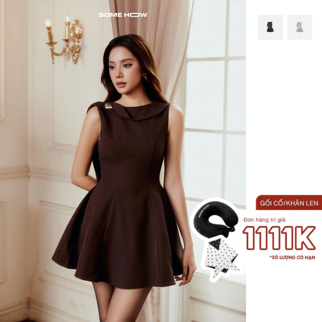[New11] เดรสสั้น Chestnut Grace ผ้า Twill ยืดหยุ่นใส่สบาย WDN147 SOME HOW STORE