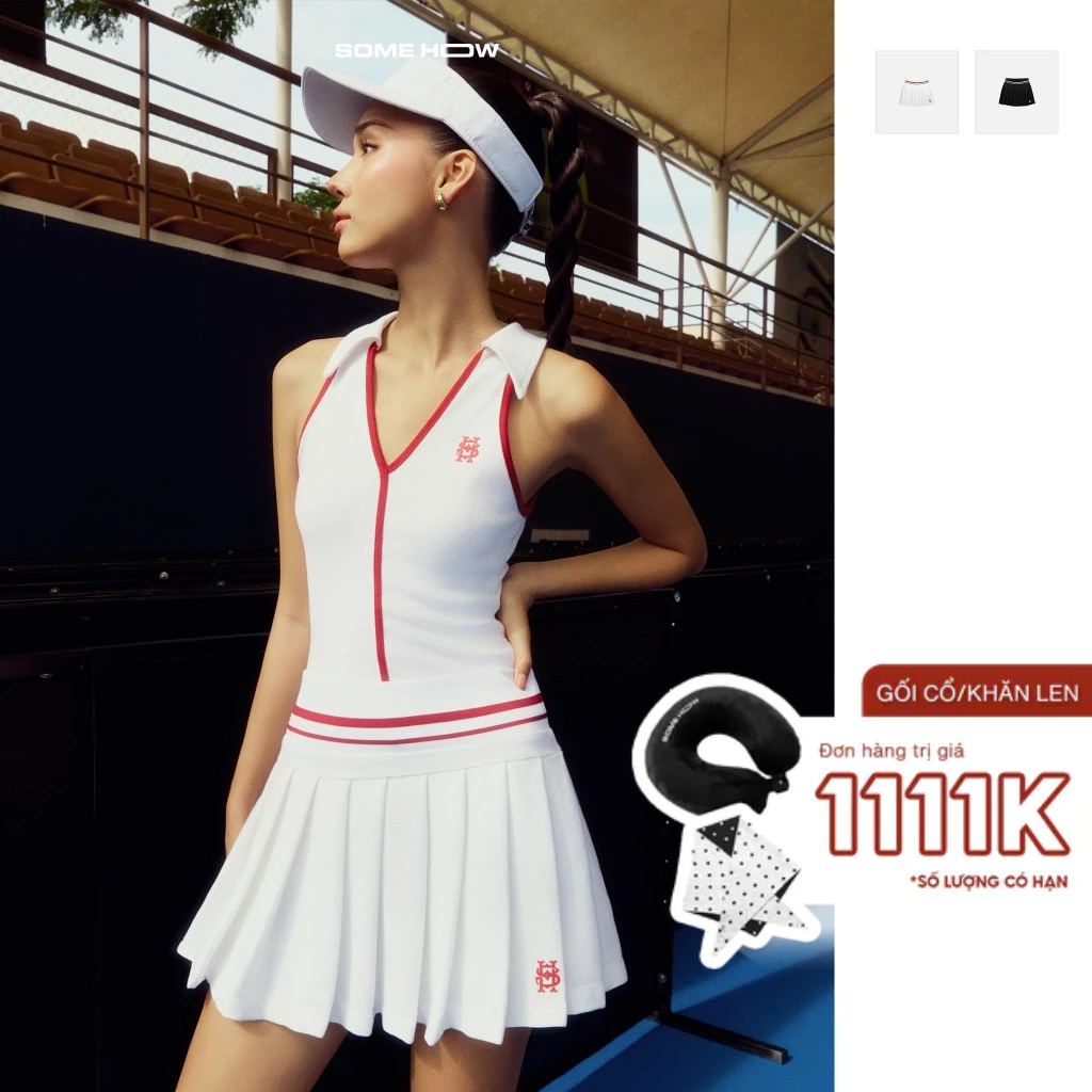 กระโปรงสั้น Striv Pleat Sporty ผ้า TC Ribbed ใส่สบาย WCV057 SOME HOW STORE