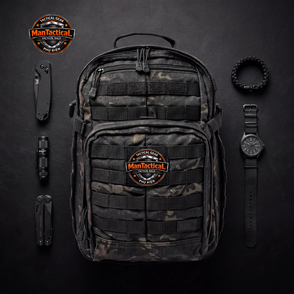 Tactical rush 12 2.0 กระเป๋าเป้ยุทธวิธีสีดํา 24 ลิตร