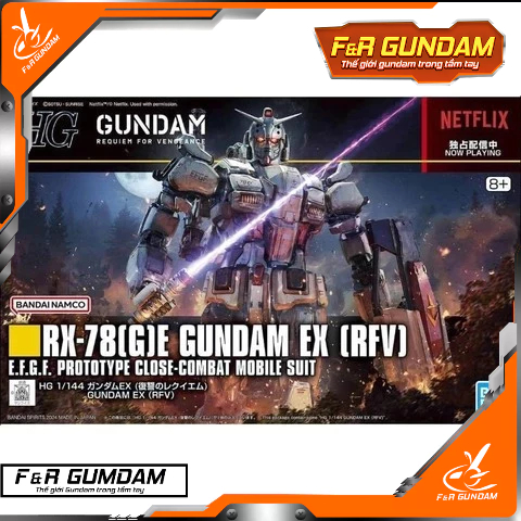 HG RFV RX-78[G]E Gundam EX Assembly Model (Requiem for Vengeance)