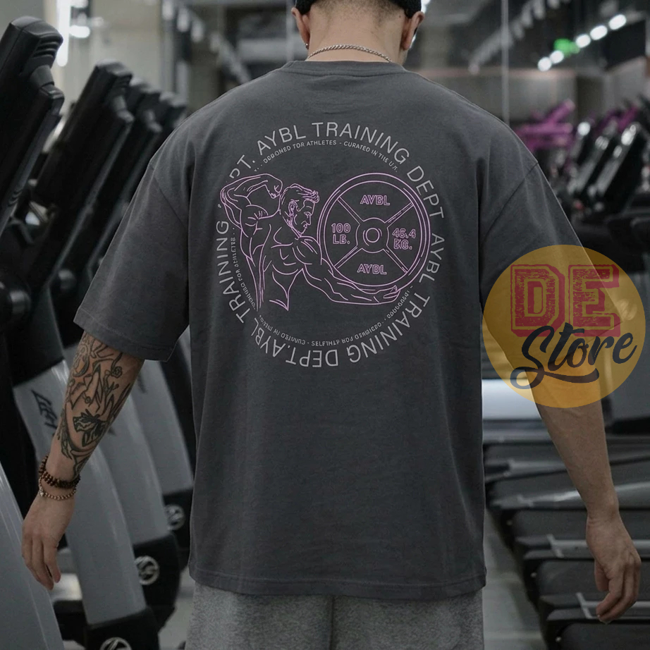 [AYBL TRAINING DEPT] เสื้อกีฬายิมทรงหลวมสําหรับผู้ชายทําจากผ้าฝ้ายเพื่อการเคลื่อนไหวที่สะดวกสบาย