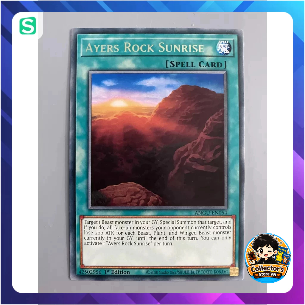 การ์ด Yugioh (UK) - ANGU-EN054; Ayers Rock Sunrise - พิมพ์ซ้ําหายาก