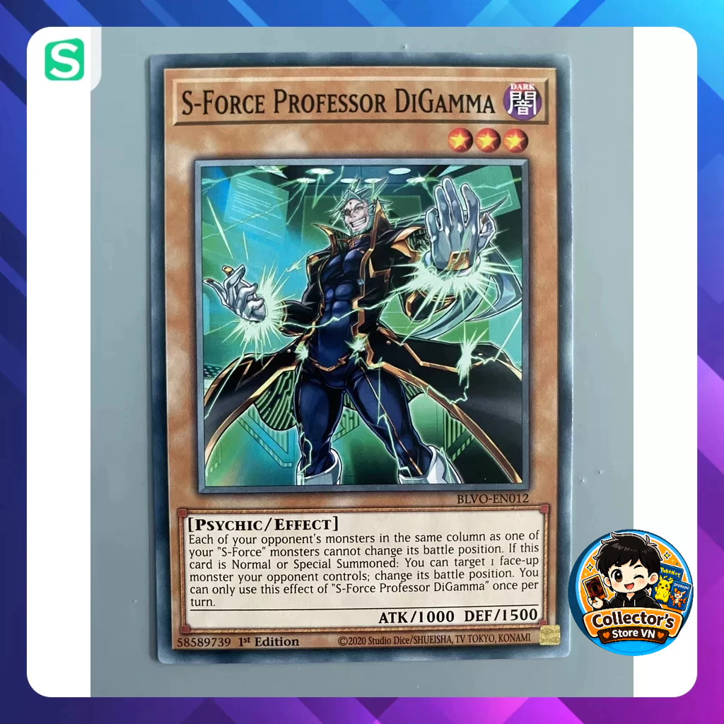 การ์ด Yugioh (UK) - BLVO-EN012; S-Force Professor DiGam; COMMON