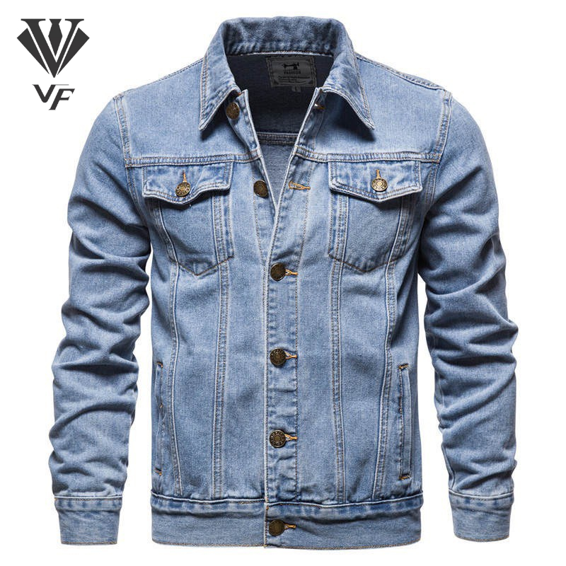 [VEET FASHION] เสื้อแจ็คเก็ตยีนส์สีน้ําเงินสีน้ําเงินสีน้ําเงินน้ําคุณภาพสูง แฟชั่นยอดนิยม