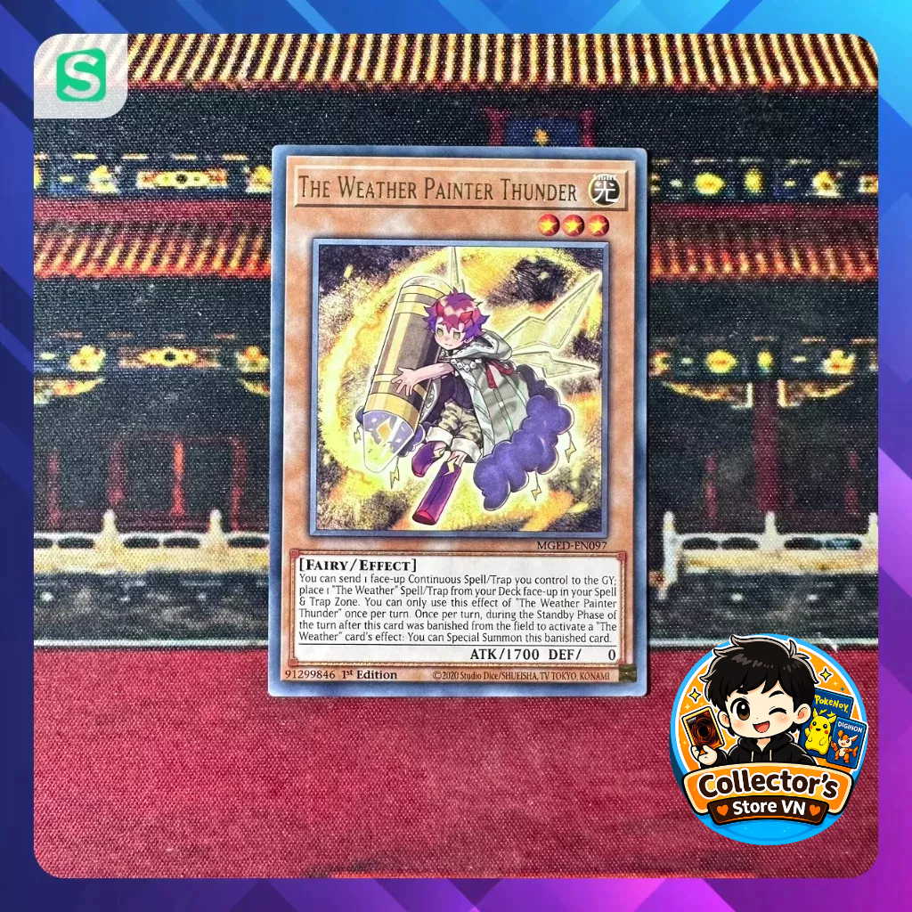 การ์ด Yugioh (UK) - MGED-EN097; The Weather Painter Thunder; หายาก