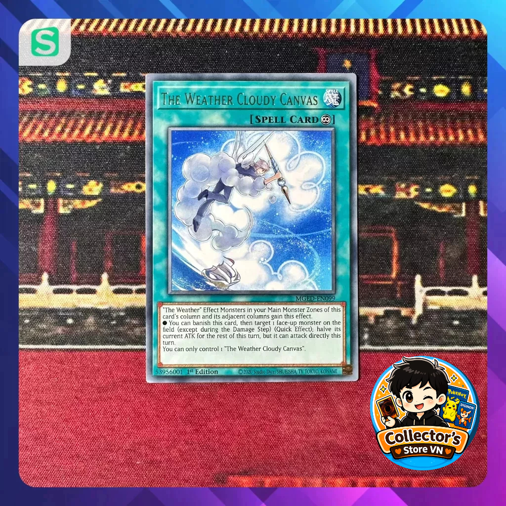 การ์ด Yugioh (UK) - MGED-EN099; The Weather Cloudy Canvas; หายาก