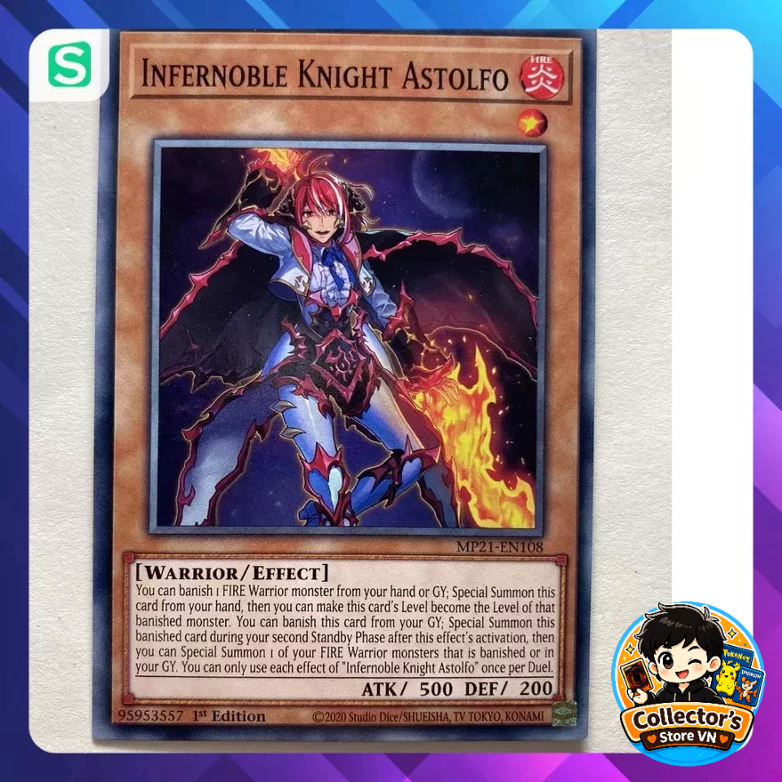 การ์ด Yugioh (UK) - MP21-EN108; Infernoble Knight Astolfo; ทั่วไป