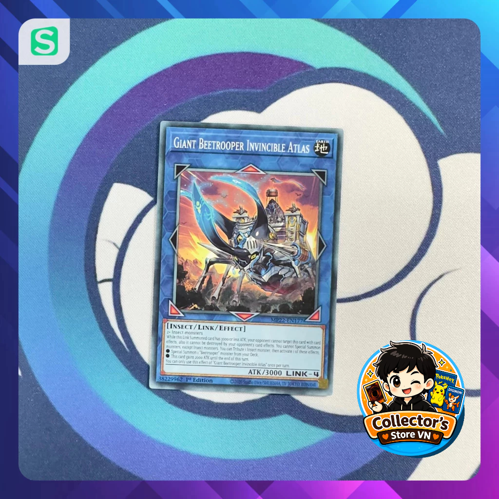 การ์ด Yugioh - MP22-EN177; บีทรูเปอร์ยักษ์ Invincible Atlas; ทั่วไป (UK) ; 1st E