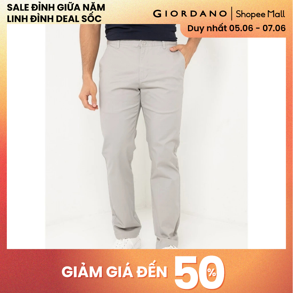 GIORDANO กางเกงสีกากีผู้ชาย 01114047