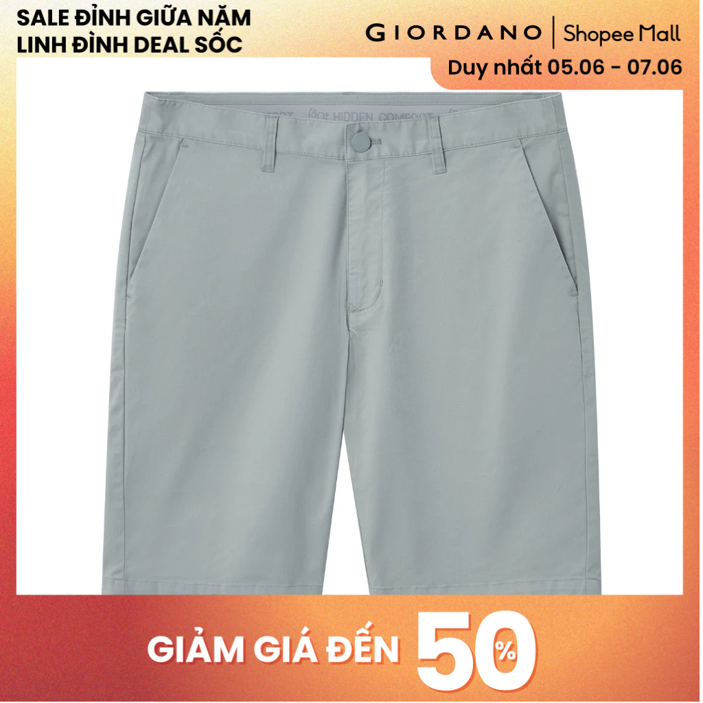 GIORDANO กางเกงขาสั้นผู้ชาย Khaki Cool 01105218