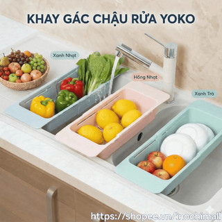 Khay gác bồn rửa chén bát INOCHI thông minh gấp gọn, điều chỉnh kích thước tiện lợi