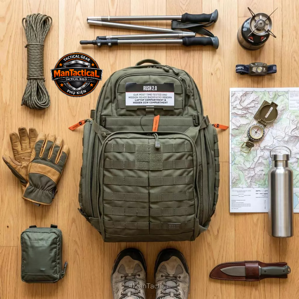 Tactical Rush 72 2.0 Backpack – กระเป๋าเป้ทหาร 55L ส่งออกจากเวียดนาม