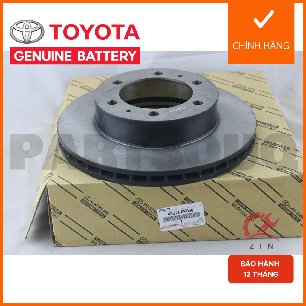 [ของแท้] ทนทานและปลอดภัย Toyota Hilux Fortuner Vigo จานเบรคหน้า 43512-0K060