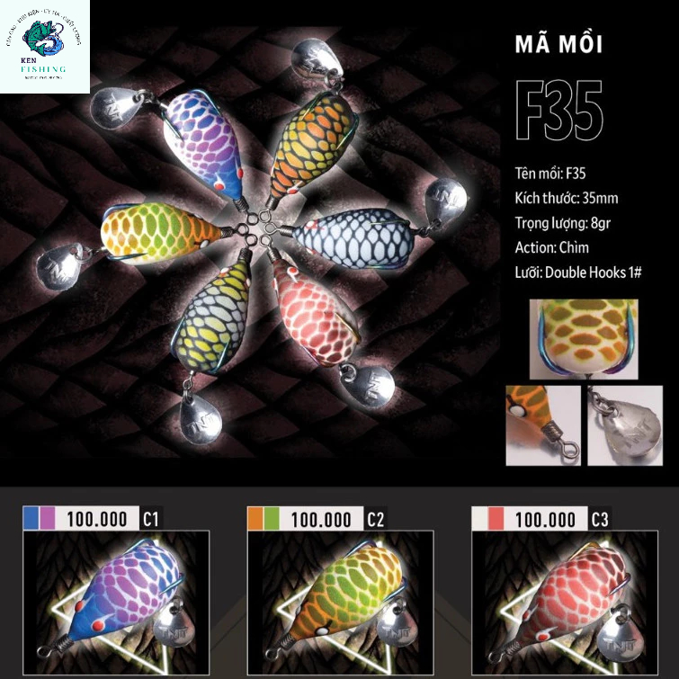 ของแท้ TNT F35 Fishing Lure เชี่ยวชาญใน Super Sensitive F35 Steam Lure MG-14