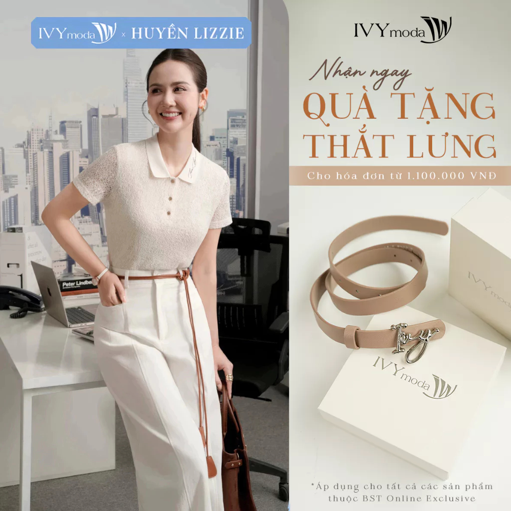 เสื้อโปโลถัก Moda, IVY Moda MS 57T0302 เสื้อโปโลผู้หญิงออฟฟิศ streetwear