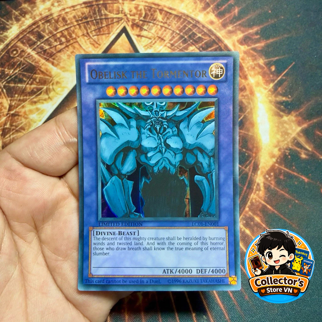 การ์ด Yugioh (UK) - LC01-EN001: Obelisk The Tormentor; หายากเป็นพิเศษ