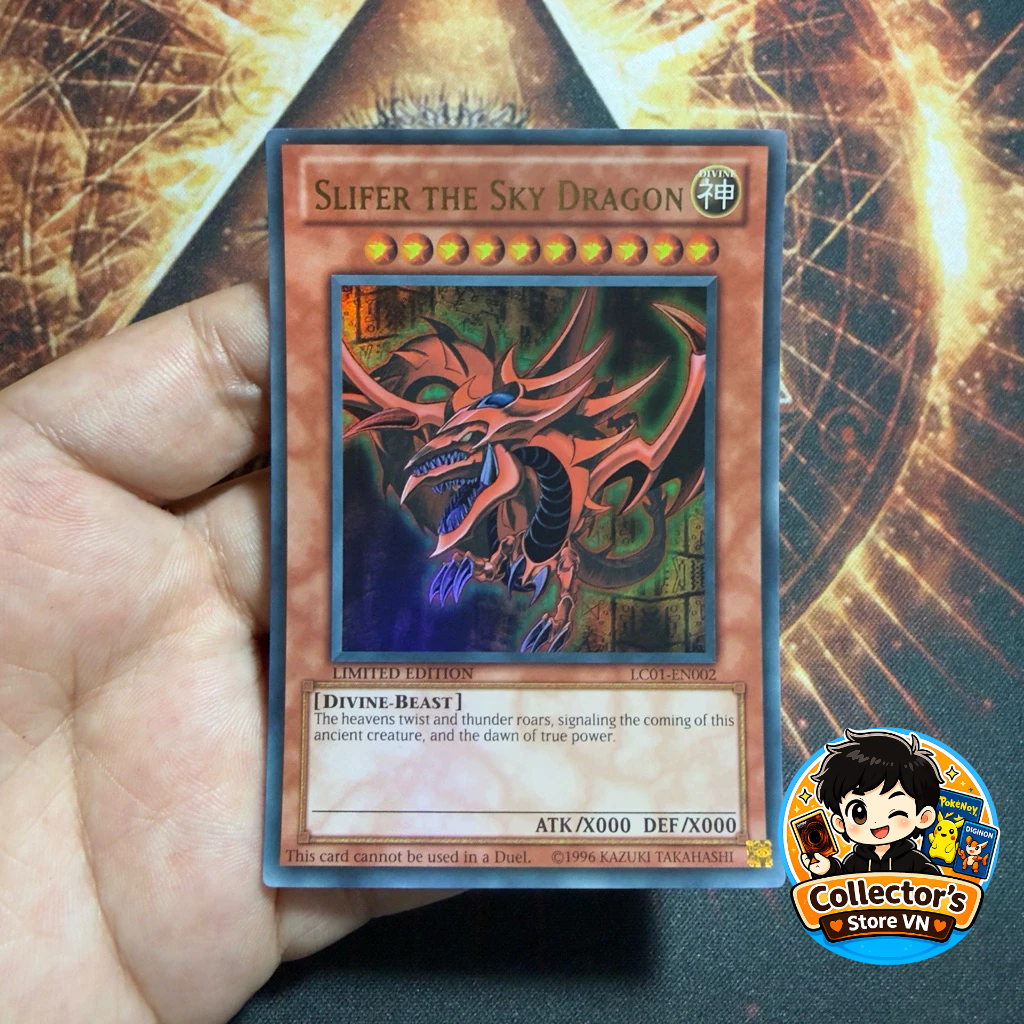 การ์ด Yugioh (UK) - LC01-EN002: Slifer The Sky Dragon; หายากเป็นพิเศษ