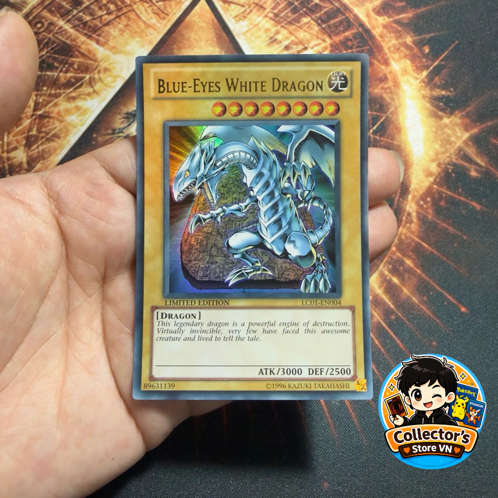 การ์ด Yugioh (UK) - LC01-EN004: Blue-Eyes White Dragon; หายากเป็นพิเศษ