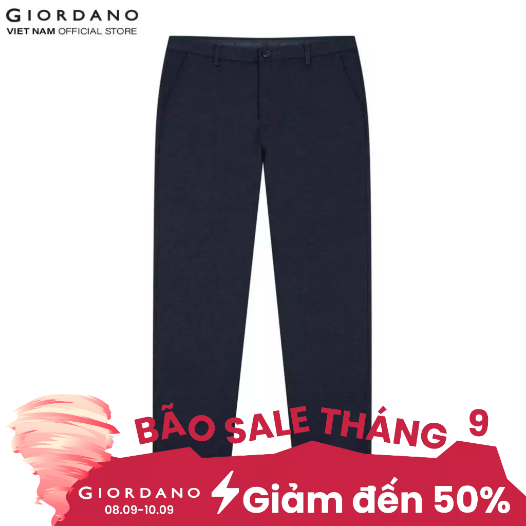 GIORDANO กางเกงหุ้มข้อสีกากีผู้ชาย 01124006