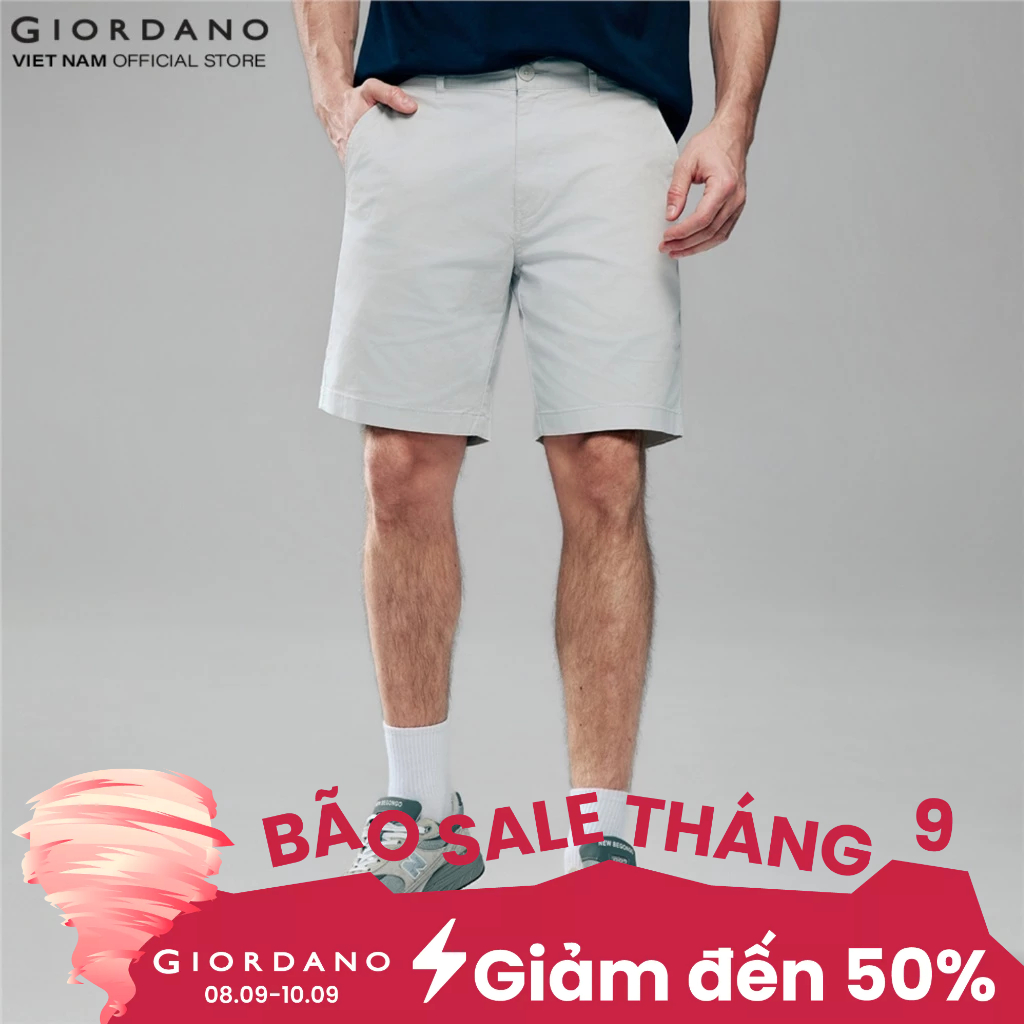 GIORDANO กางเกงขาสั้นผู้ชายสีกากี 01106214