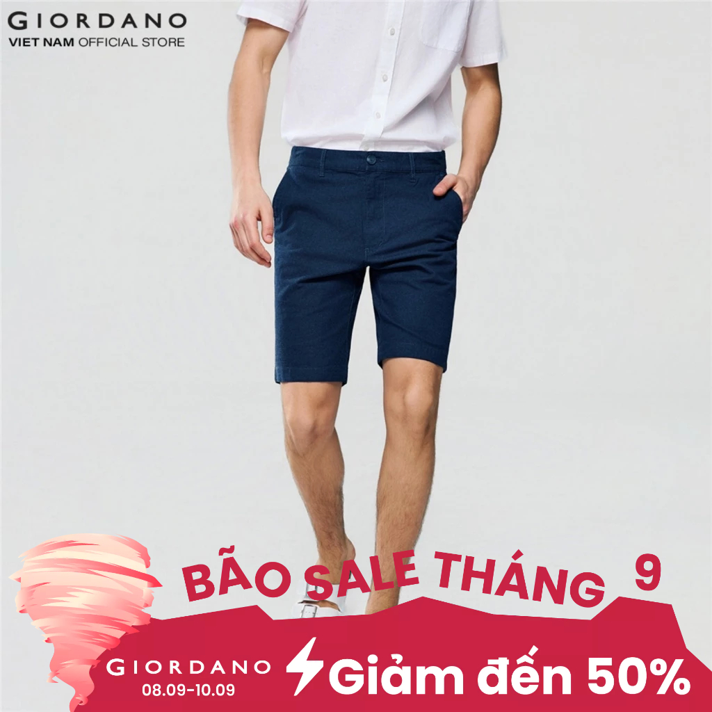 GIORDANO กางเกงขาสั้นผู้ชายสีกากี 01106222-90