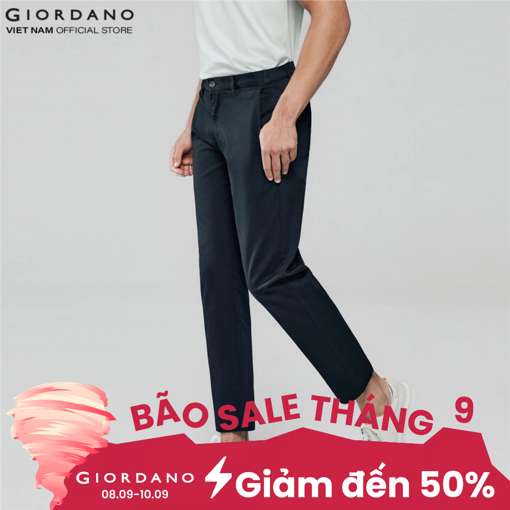 GIORDANO กางเกงหุ้มข้อสีกากีผู้ชาย 01126006