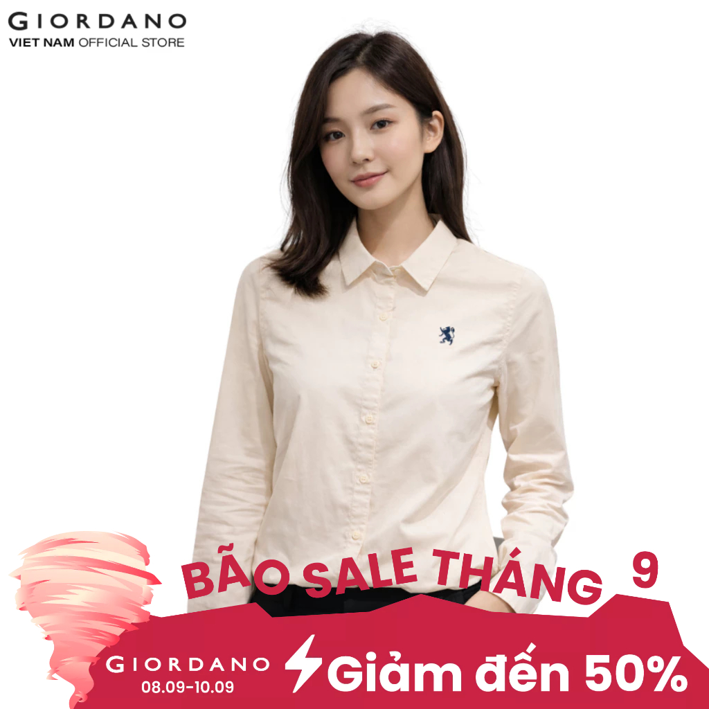 เสื้อเชิ้ตผู้หญิง GIORDANO Lion Logo 5345093