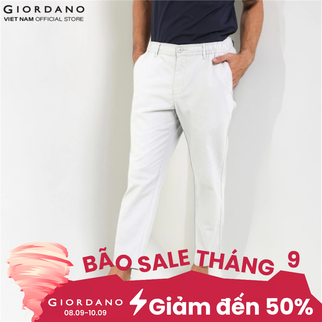GIORDANO กางเกงขาสั้นผ้าลินินผู้ชาย 01125202