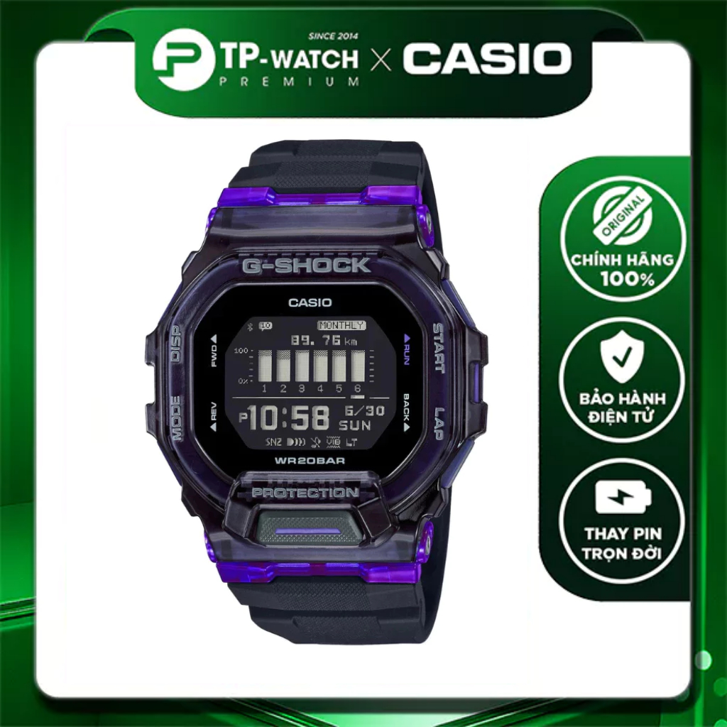 ของแท้ Casio G-Shock GBD-200SM-1A6DR บลูทูธ GBD-200SM-1A6 สายพลาสติกนาฬิกาผู้ชาย