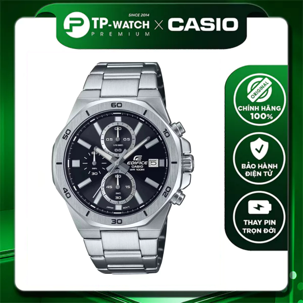 ของแท้ Casio Edifice EFV-640D-1A สายเหล็กนาฬิกาผู้ชาย | EFV-640D-1AVUDF