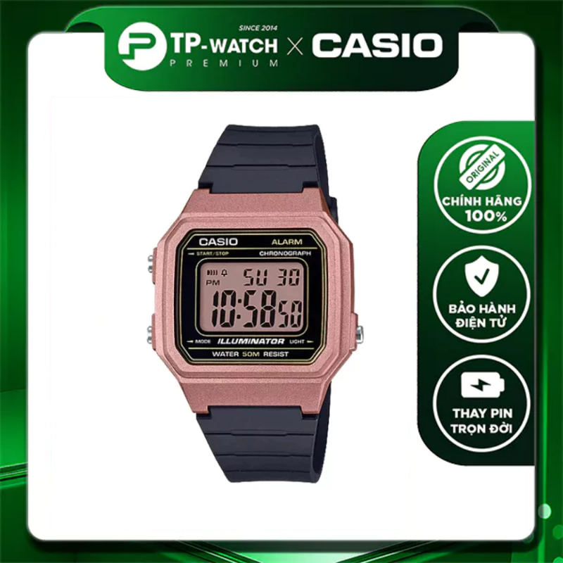 Casio Standard W-217HM-5A นาฬิกาผู้หญิงสายพลาสติก | W-217HM-5AVDF