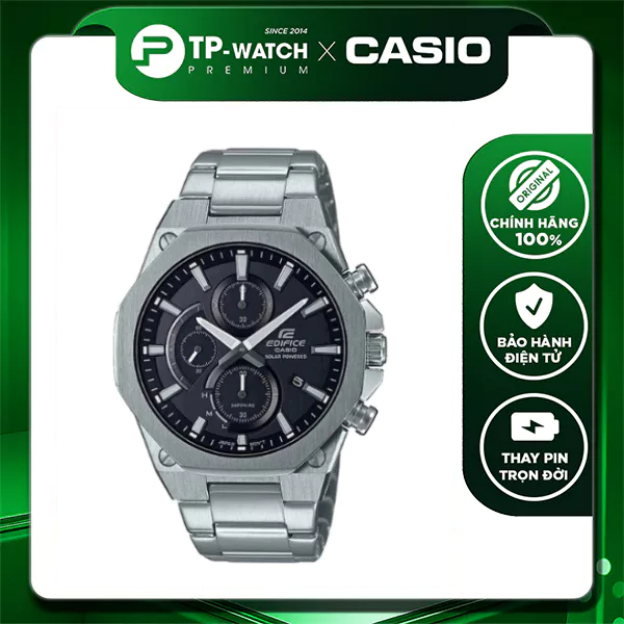 Casio Edifice EFS-S570D-1AUDF นาฬิกาข้อมือผู้ชายสายเหล็ก - EFS-S570D-1A กระจกแซฟไฟร์ - แบตเตอรี่พลัง